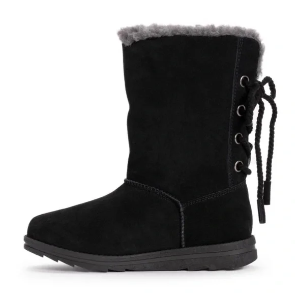 Women's Black Suede MUK LUKS Ziggy Rodeo Boots size 8 - Picture 2 of 9